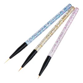 3 Pinceles Liner Mano Alzada Nail Art Gel