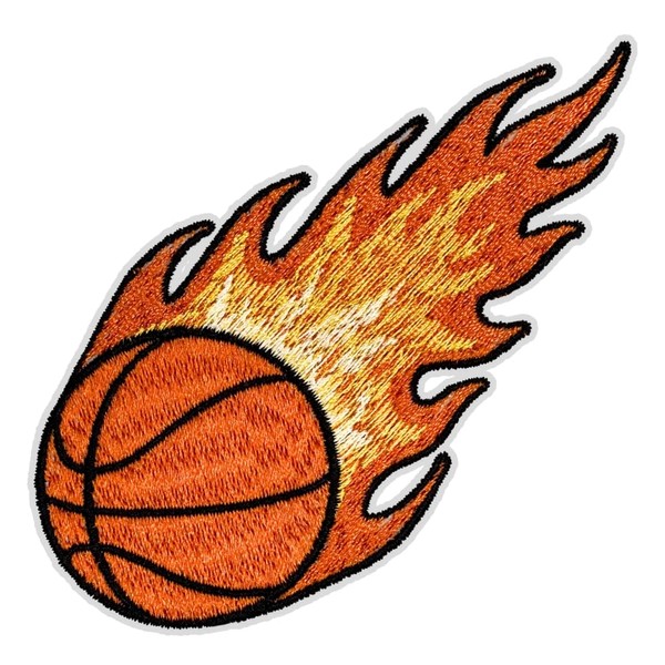 EMBRO BOF Flaming Basketball Patch – 2 inches, Cool Basketball