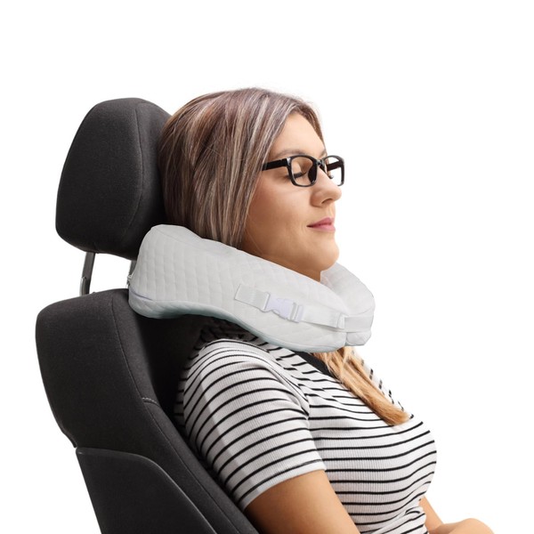 Travel Neck Pillow with Premium Memory Foam Adjustable Buckle, Face
