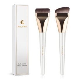 Fixleren 2 PCS Foundation Pinsel,Make up Pinsel,Ultra Thin Foundation Brush,Puderpinsel für Flüssiger Fondation Damen,Beauty Geschenke für Frauen Mädchen. (weiß)