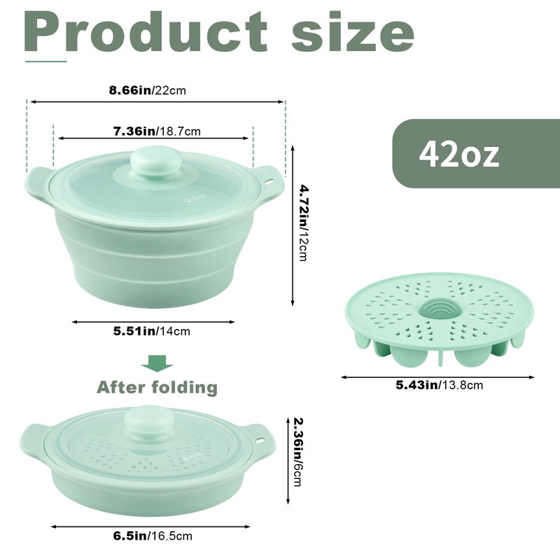 Collapsible Silicone Microwave Steamer with Removable Rack