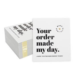 100 Pcs Thank You Cards Small Business, Customer Appreciation Cards for Shop Online, Thank You for Supporting My Small Business Card Order (3.5" x 3")