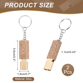 PATIKIL Emergency Whistle with Keychain, 2Pcs Bling Safety Survival Whistles Rescue Signaling Loud for Outdoor Camping Hiking Boating Hunting Fishing, Gold