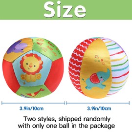 RUIYELE 1 Pc Baby Ball Soft Stuffed Ball Play Balls For Kids Baby Children's Ring Bell Ball Baby Cloth Music Sense Learning Toy Educational Toy Ball Random Style