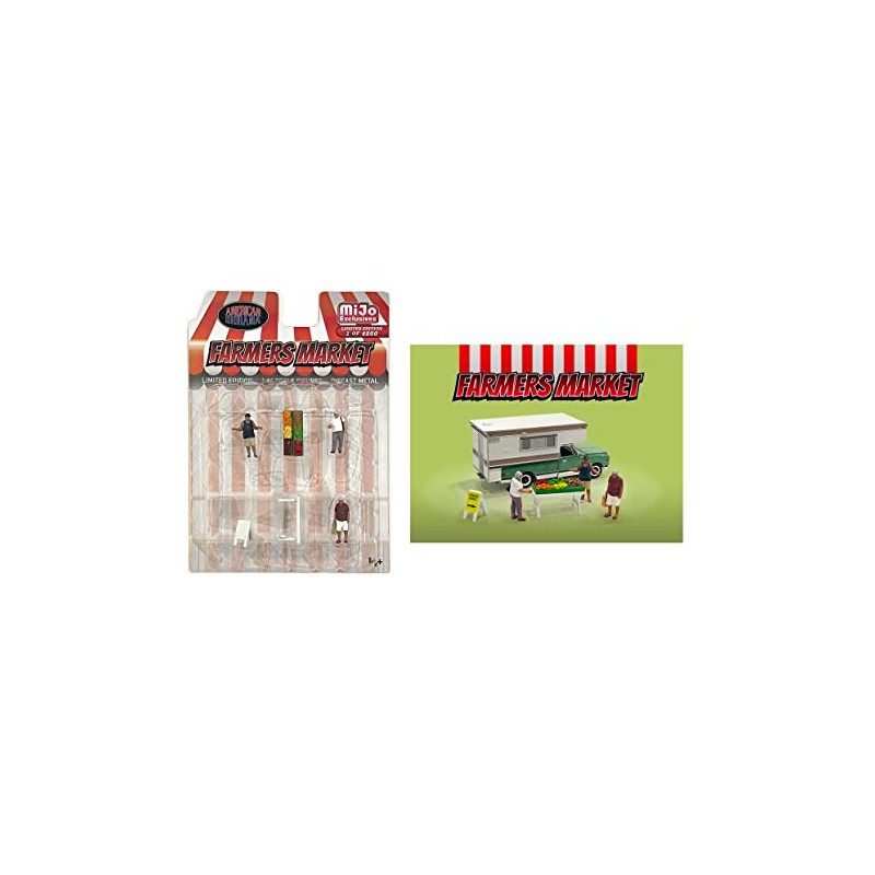 American Diorama Farmer's Market AD-76501MJ 1:64 Metal Figures Set
