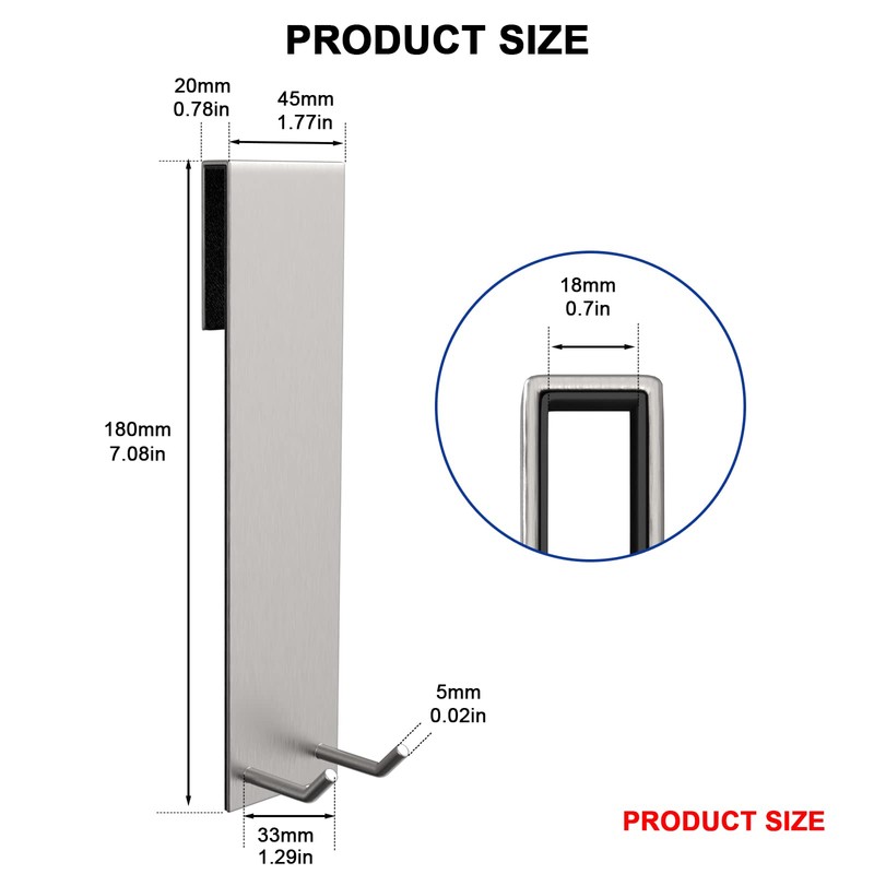KITHOLD 2 Pack Shower Door Hooks, 7 Inch Extended Over