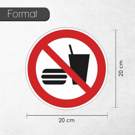 easydruck24de Prohibition Sticker P022 Food and Drink Prohibited I 20 cm I Food and Drink Prohibited I hin179