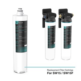 Frizzlife SW15-HF Replacement Housing Kit with PLC15 Filter Cartridge Inside - for SW15 and SW15F Under Sink Water Filter Systems