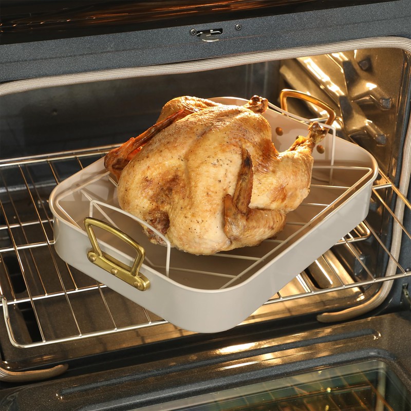 Gibson Home Broxton 2-Piece Nonstick Roaster Pan with Rack –