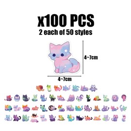 CVFRTT 100 Cartoon Cat Stickers, Colorful Graffiti Stickers, Cute Decorative Stickers, Suitable For Notebooks, Scrapbooks, And Drinking Glasses
