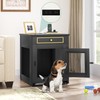 YITAHOME Dog Crate Furniture with Dual USB Charger, Wooden Dog