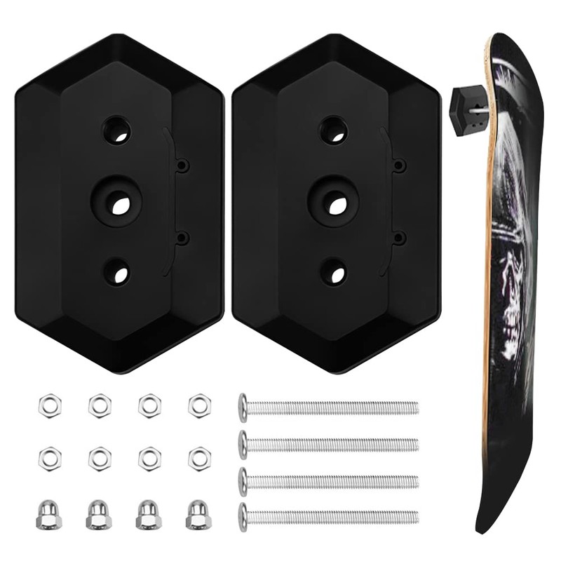 DASNTERED 2pcs Skateboard Wall Mount, Universal Skateboard Hanger for Storage