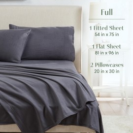 Springtree Home Polar Fleece Sheets Set with Deep Pockets | Full Size Ultra Soft Micro Fleece Sheets Full Size | Classic Polar Fleece Soft | Plush Cozy Soft Sheets for Ultimate Comfort