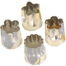 JapanBargain, Set of 4 Japaneses Cookie Cutters Vegetable Sandwich Cutters Food Molds Bento Box Accessories, Stainless Steel, Made in Japan, 12-Set