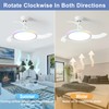 36 Inch Retractable Ceiling Fan with Lights Remote Control LED