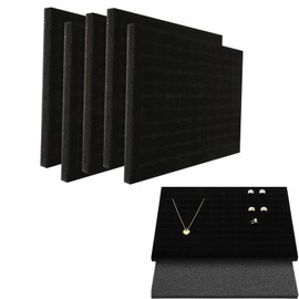 FOMIYES 3pcs Black Velvet Ring Insert Display Jewelry Storage Box Foam Holder Organizer Ring Earrings Showcase Trays Holder Insert
