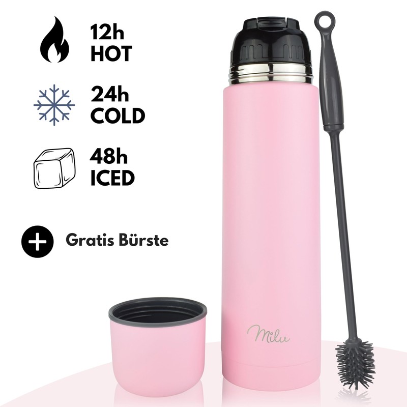 Milu Thermal Flask, Thermal Jug, 1 L, 750 ml, 500