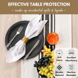 Native Fab Pure Cotton Table Runner Farmhouse 108 Inches Long - Wedding Table Runners with Fringes, Parties Rustic Bridal Shower Decor Dining Table Runners 14x108 Black White