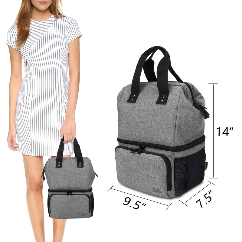(Breast Pump Backpack, Gray) - Luxja Breast Pump Bag with