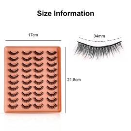 Fake Eye Lashes - ShiningUU 20 Pairs Fluffy Wispy D Curl Natural Look Thick Volume Faux Mink Fake Eyelashes - Cat Eye Strip Lashes, False Eyelashes with Realistic Volume