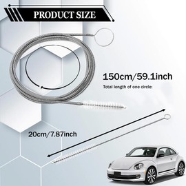 Rebvugr Auto Sunroof Drain Cleaning Tool, Car Cleaning Kit, 61 Inch Long Flexible Drain Brush Pipe Cleaners for Car, Vehicle Tube Brush Slim Drain Dredging Tool for Cars Sunroof Windshield Wiper Hole