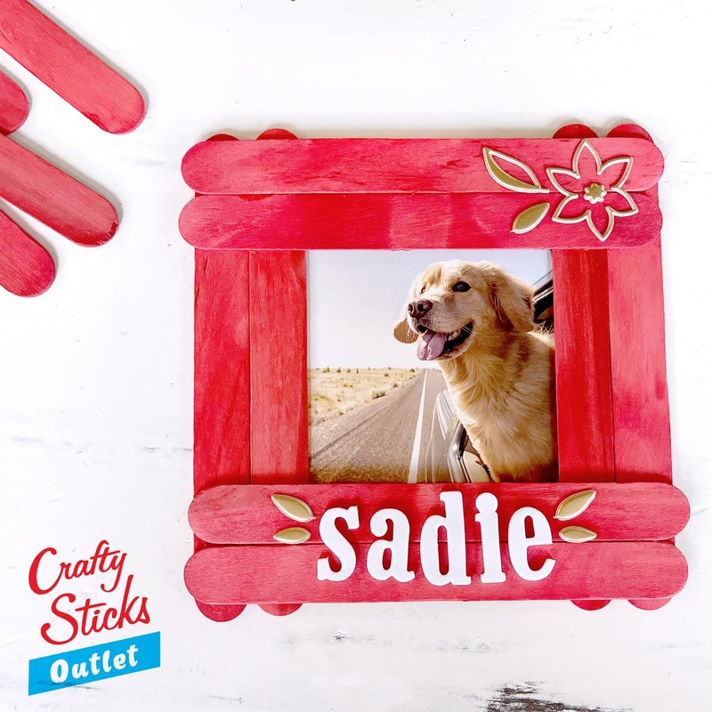 CraftySticks 100 Pack 6 Inch Red Color Jumbo Wood Popsicle