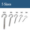 huruirui M4 10pcs Screw Hooks 304 Stainless Steel A2-70 Hook