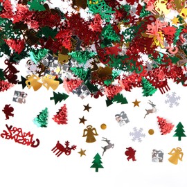 Confetti Christmas Decoration, 500 Pieces Christmas Tree Confetti Decoration Set, Christmas Confetti, Confetti Sequins for Christmas Party Confetti Table Decoration Snowflake Santa Reindeer Christmas