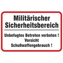 Military Security Area / Firearms Use Aluminium Composite Sign 3mm Thick 20 x 30 cm
