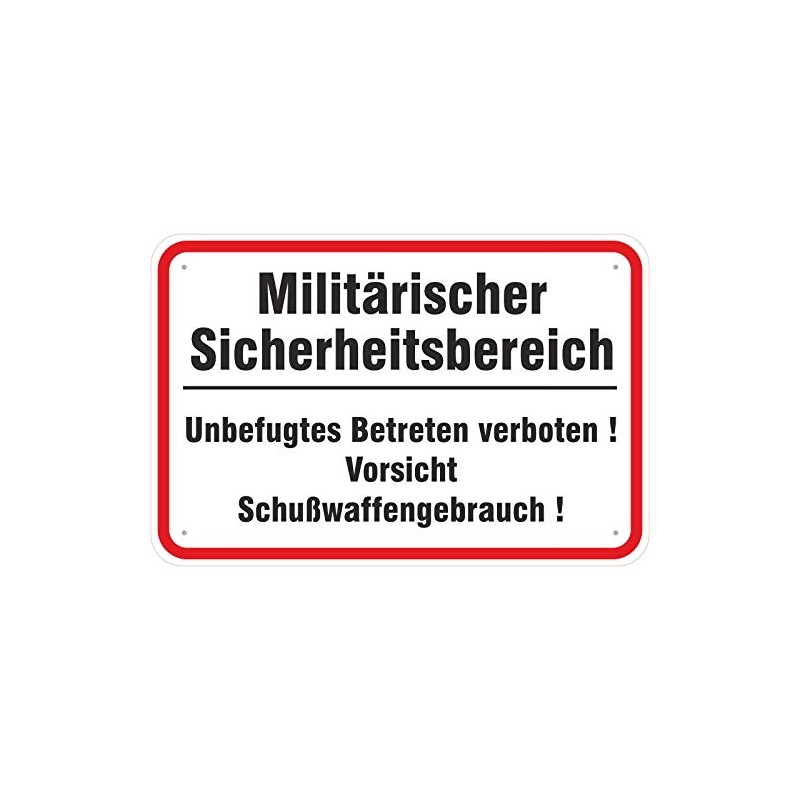 Military Security Area / Firearms Use Aluminium Composite Sign 3mm