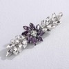 Teyglen Sparkly Purple Rhinestone Hair Clips with Flower Crystal Bride
