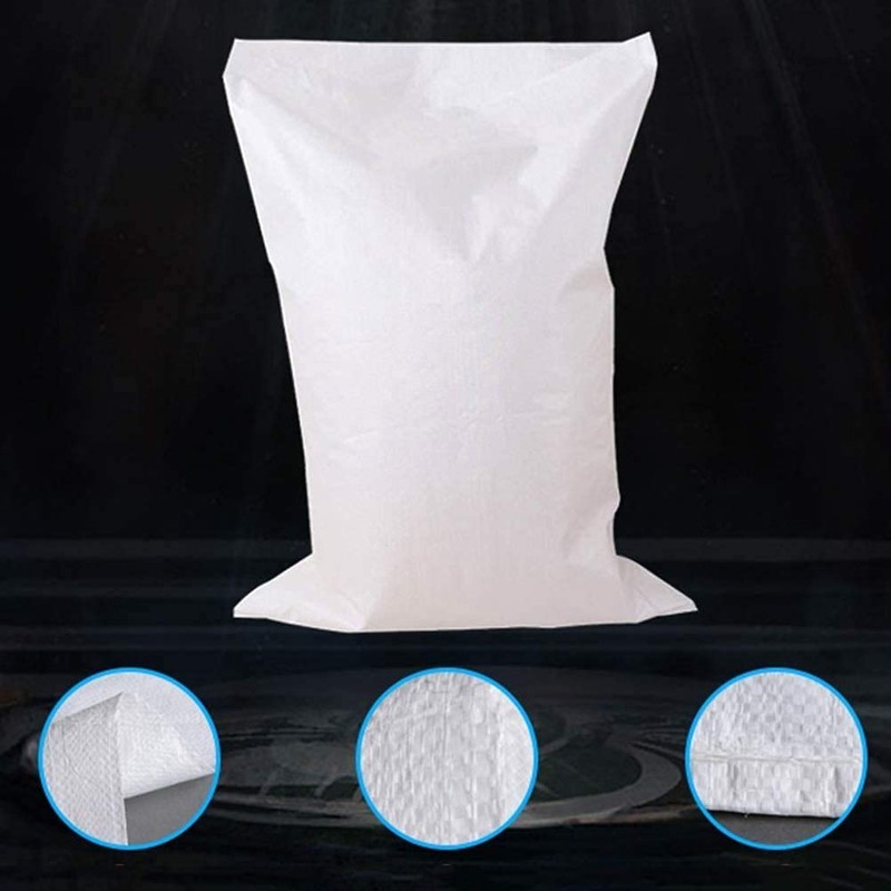 HUYIWEI 10 White Polypropylene Woven Bags, 60 x 100 cm,