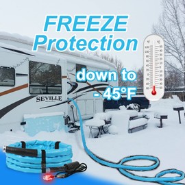 Heated Water Hose for RV 15FT (5/8" ID,-45℉) to Keep Drink Water Running in Freezing Temperatures Down to -45℉, Designed for RV Campers, Trailers, kennels and More