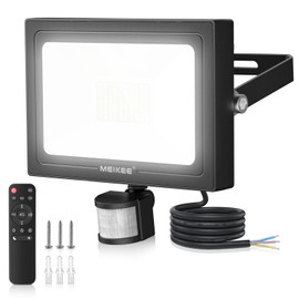 MEIKEE Security Lights with Motion Sensor 60W 5640 Lumen Dimmable 12m PIR Detection Floodlights Button & Remote Adjustable IP66 Waterproof Outdoor Lights for Garden Corridor Entrance Backyard