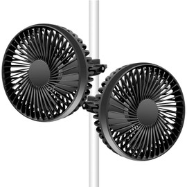 Grow Tent Fans, 5in Two Fans for All Direction Hydroponic Ventilation Circulation Cooling Instead of Oscillating, Can Work with Timer and Thermostat, 3 Speeds IP54 Waterproof 8ft Cord Power Adapter