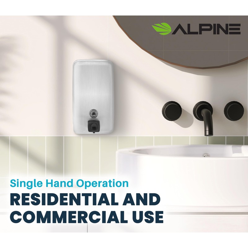 Alpine Industries Stainless Steel Soap Dispenser - Commercial Soap Dispenser