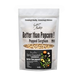 Nature Nate’s Popped Black Sorghum, Snack-Orac Spicy Guacamole - Keto & Gluten Free, Healthy Snacks, Better Than Popcorn, Made in USA - 4.3 Ounce