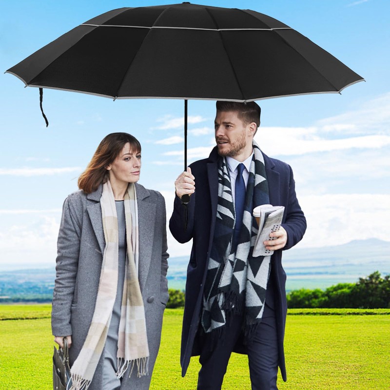 Satol 54 Inch Inverted Golf Umbrella for Rain Automatic Windproof