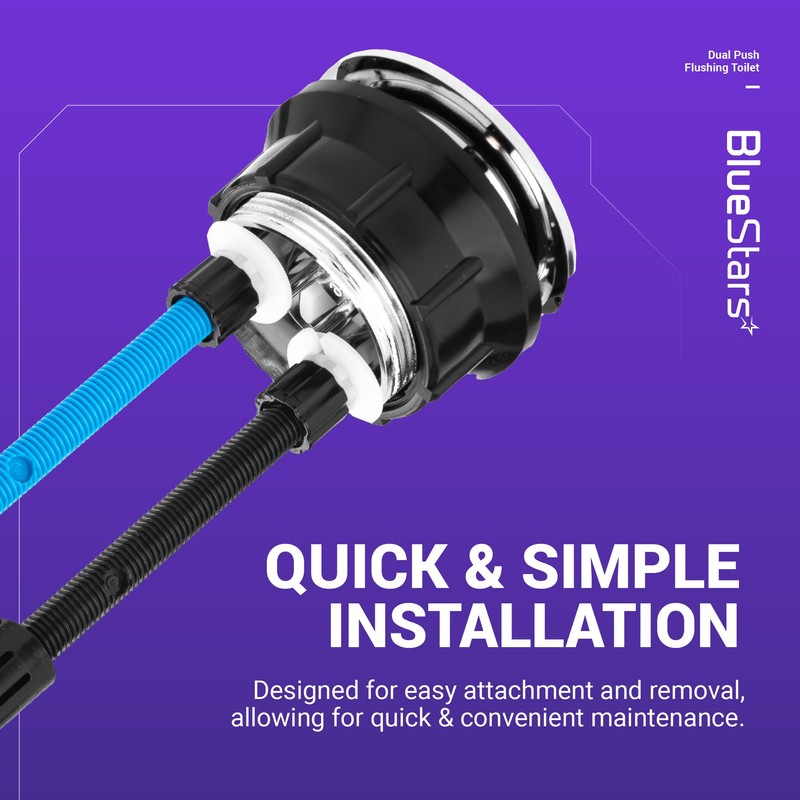 BlueStars Dual Push Flushing Toilet Water Tank Button Replacement with