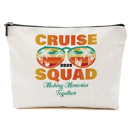 Cruise Vacation 2025 Cosmetic Bag Girls Trip Gifts Favors, Friends Family Memories Cruise Gifts Makeup Bag, Beach Gifts Weekend Bag, Friendship Gifts for Women Girls, Summer Cruise Beach Survival Kit