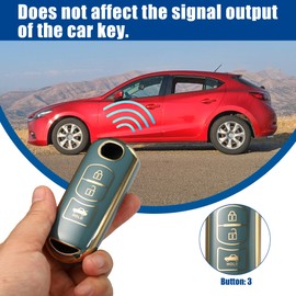 ACROPIX Keyless Entry Remote Cover Key Fob Cover TPU 3 Button for Mazda 2 3 6 CX3 CX4 CX5 CX7 CX9 Atenza Axela MX5 Miata 1pc Blue