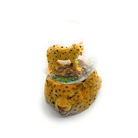 Onwomania Leopard Snow Lynx Cheetah Height 6.5 cm Snow Globe Glitter Ball Shake Ball Multicoloured