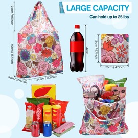 Paterr 50 Pack Reusable Grocery Bags Foldable Shopping Bags Bulk Washable Grocery Tote Bags with Carry Pouch for Groceries(Classic)