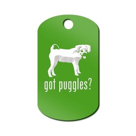Mister Petlife Got Puggles Engraved Keychain/GI Tag Green