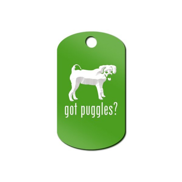 Mister Petlife Got Puggles Engraved Keychain/GI Tag Green