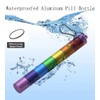 7 Days Rainbow Colour Aluminum Pill Bottle with Carabiner ，Stackable