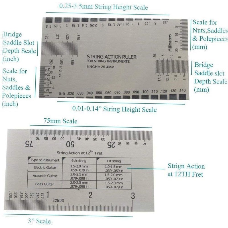 Guitar Luthier Tools Hammer File Fret Crowning Rocker Straight Edge