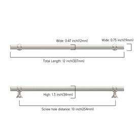 Asidrama 6 Pack 10 Inch(254mm) Knurled Brushed Satin Nickel Kitchen Cabinet Handles, Cabinet Pulls Kitchen Cabinet Hardware Cupboard Handles Drawer Pulls