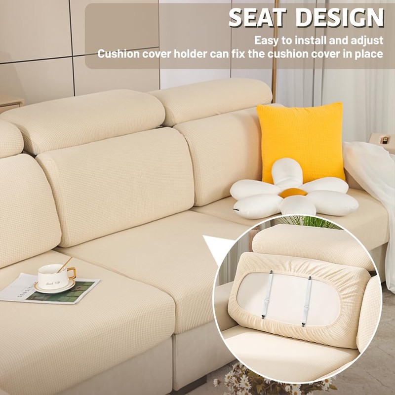 AMFUN Stretch Sofa Seat Cushion Cover, Non-Slip Couch Cushion Covers