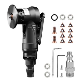 2 in 1 Mini Pneumatic Chamfering Machine, Air Chamfer Tool 45 Degree Arc Corner, Handheld Grinder Tools for Metal Wood, Portable Deburring Tool with Replace Blade and Bearing (C angle blades)